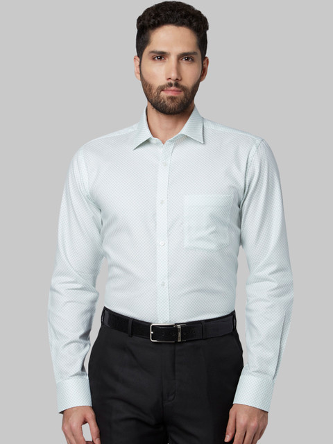 

Park Avenue Men Green Slim Fit Printed Formal Shirt