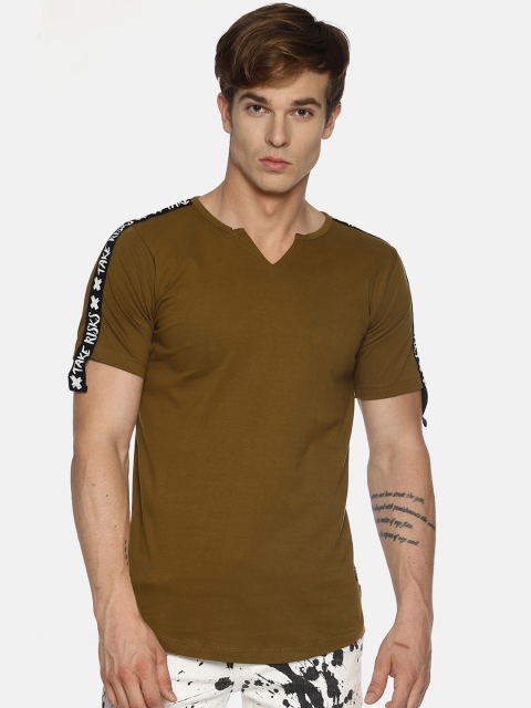 

KULTPRIT Men Green Printed Round Neck T-shirt