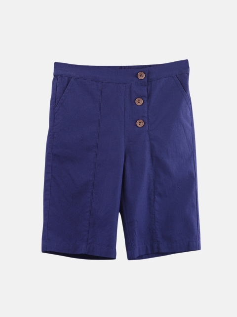 

Beebay Girls Navy Blue Regular Fit Solid Regular Trousers