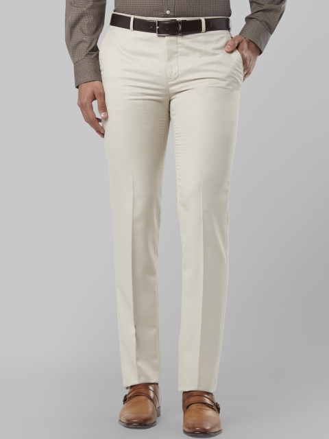 

Raymond Men Beige Slim Fit Solid Formal Trousers
