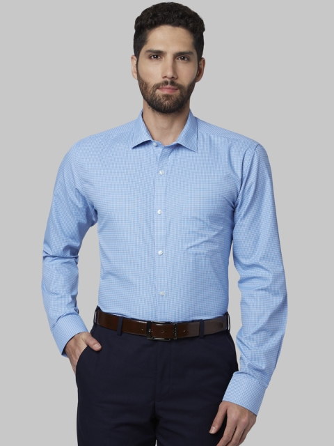 

Park Avenue Men Blue Slim Fit Checked Formal Shirt