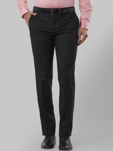 

Raymond Men Black Slim Fit Solid Formal Trousers