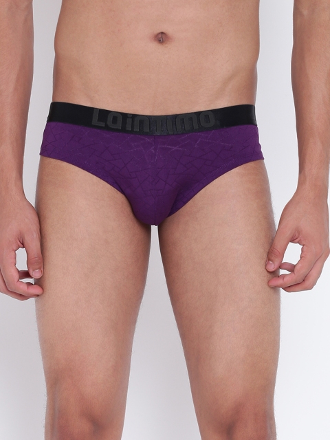 

La Intimo Men Purple Printed Basic Briefs LIBR001MJ0