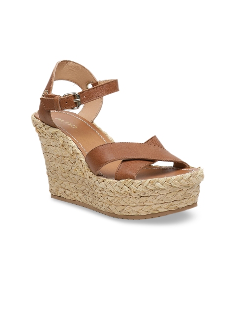 

ALDO Women Brown Solid Leather Heels