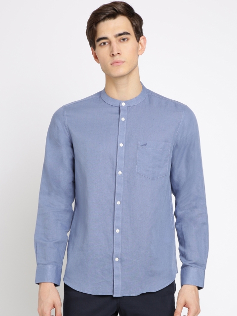 

Crocodile Men Blue Slim Fit Solid Casual Shirt