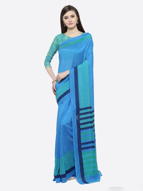 

Shaily Blue Solid Silk Cotton Saree