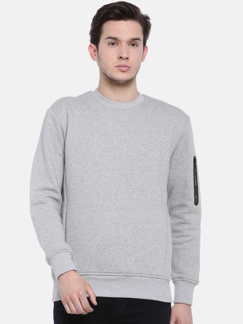 

t-base Men Grey Solid Sweatshirt