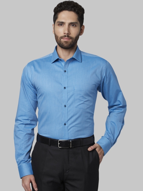 

Park Avenue Men Blue Slim Fit Self Design Formal Shirt