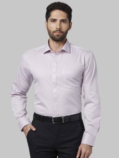 

Park Avenue Men Pink Slim Fit Self Design Formal Shirt