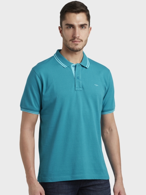 

ColorPlus Men Blue Solid Polo Collar T-shirt