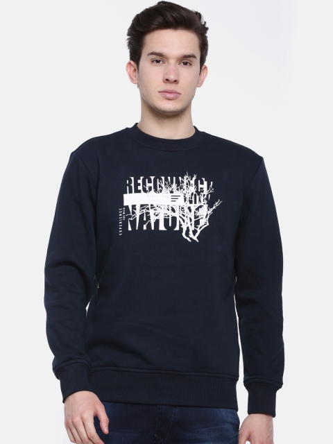 

t-base Men Navy Blue Printed Sweatshirt