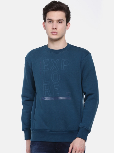 

t-base Men Blue Printed Sweatshirt