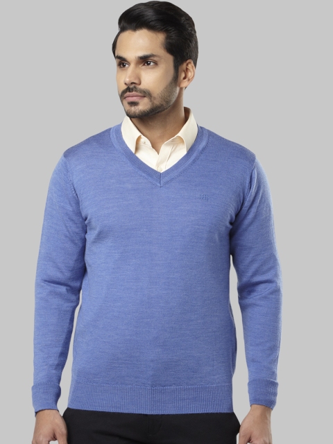 

Raymond Men Blue Solid Sweater