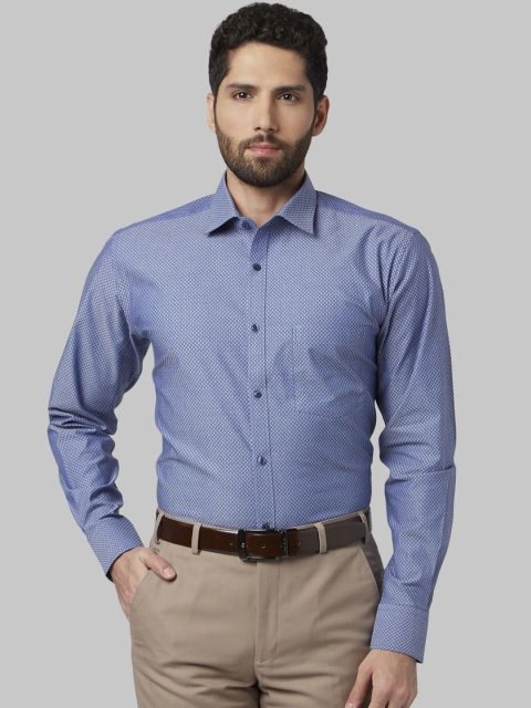 

Park Avenue Men Blue Slim Fit Self Design Formal Shirt