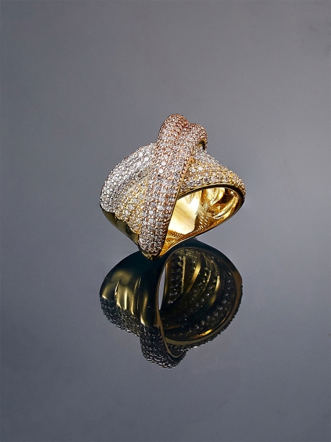 

shaze Women Gold-Plated CZ-Studded Ring