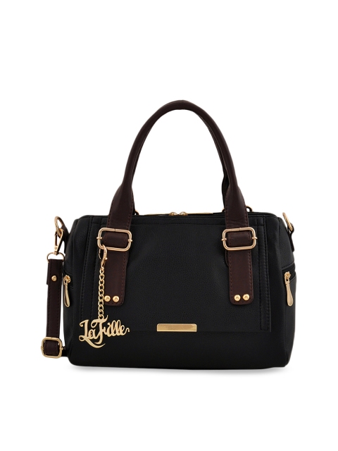 

LaFille Black Solid Handheld Bag