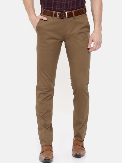 

COOL COLORS Men Brown Slim Fit Solid Regular Trousers