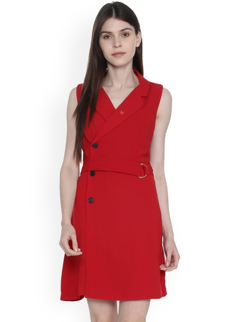 

Allen Solly Woman Women Red Solid Shirt Dress