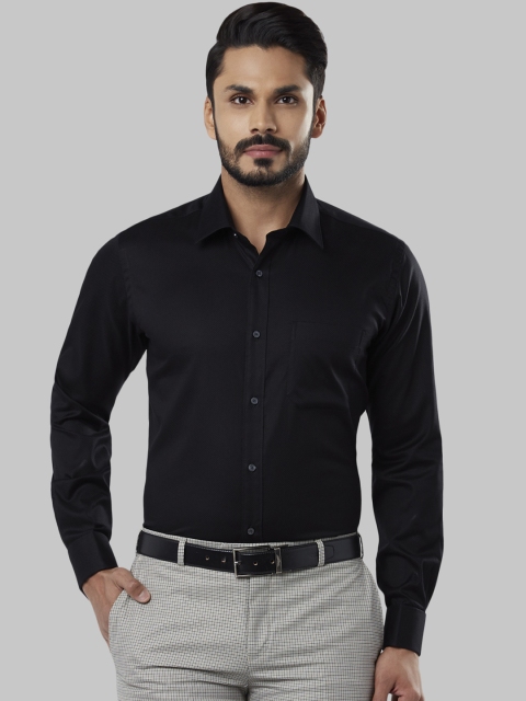 

Raymond Men Black Regular Fit Self Design Formal Shirt