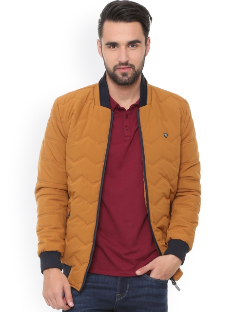 Allen Solly Men Brown Colourblocked Puffer Jacket