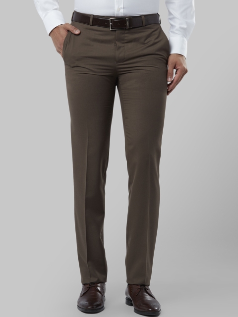 

Raymond Men Brown Slim Fit Solid Formal Trousers