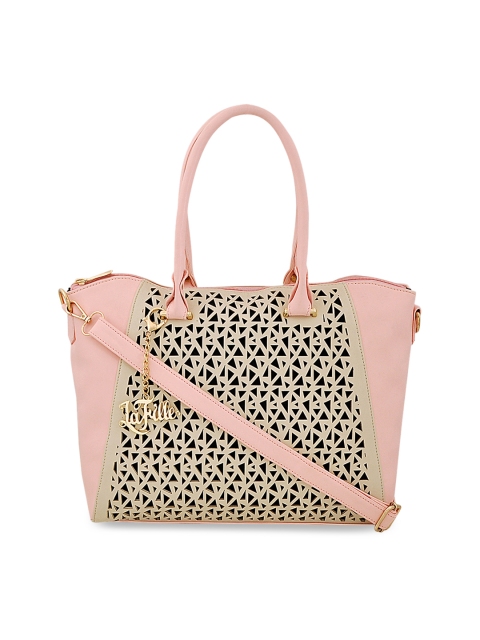 

LaFille Cream-Coloured Printed Handheld Bag