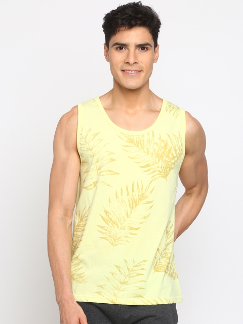 

Crocodile Men Yellow Printed Innerwear Vest CRTT119-293-H53