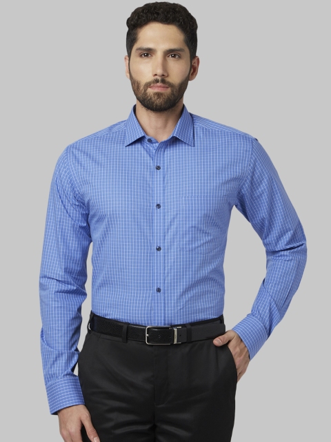 

Park Avenue Men Blue Slim Fit Checked Formal Shirt