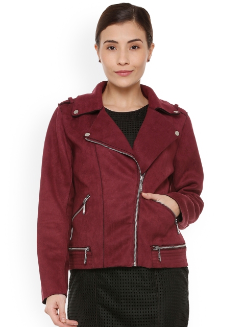 

Van Heusen Woman Maroon Solid Tailored Jacket