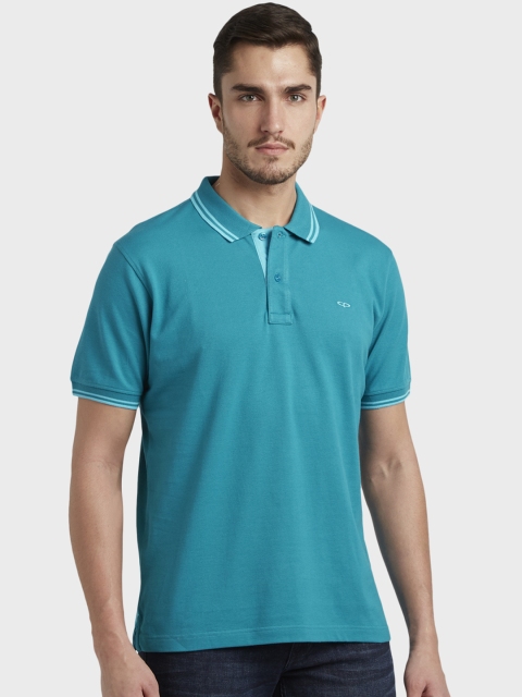 

ColorPlus Men Blue Solid Polo Collar T-shirt