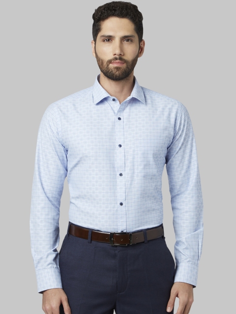 

Park Avenue Men Blue Slim Fit Checked Formal Shirt
