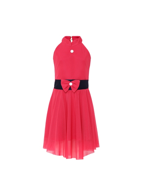 

Aarika Girls Pink Solid Fit and Flare Dress