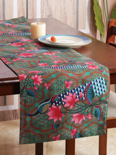

India Circus by Krsnaa Mehta Multicoloured Printed 6-Seater Table Runner, Multi