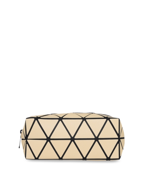 

Baomi Gold-Toned Geometric Printed Reflective Cosmetic Pouch