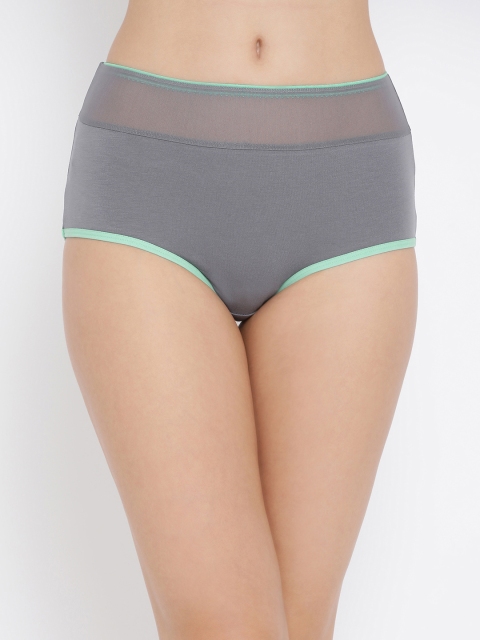 

Clovia Women Grey Solid Hipster Briefs PN3223P05XL