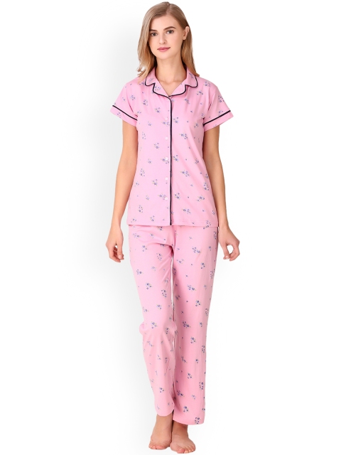 

Masha Women Pink Printed Night suit NSPJ-S8