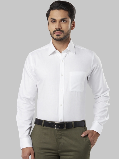 

Raymond Men White Slim Fit Self Design Formal Shirt