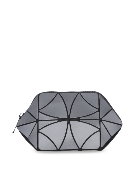 

BAOMI Grey Geometric Range Reflective Cosmetic Pouch