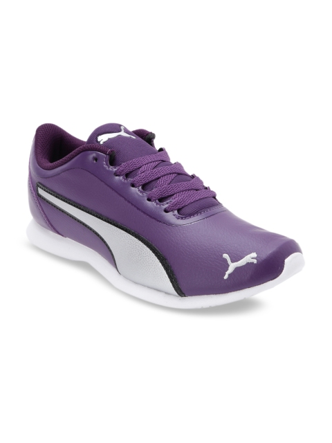 

Puma Women Purple Colourblocked Vega Sweet SL IDP Leather Sneakers