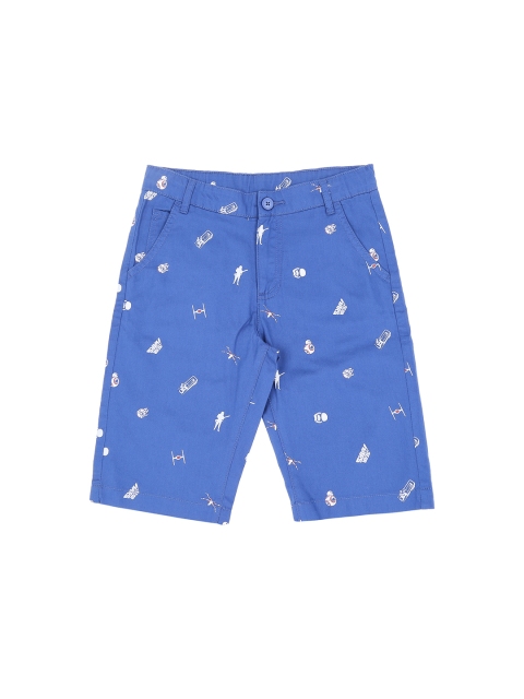 

Pantaloons Junior Boys Blue Printed Regular Fit Regular Shorts