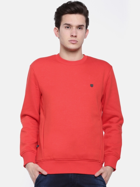 

t-base Men Red Solid Sweatshirt