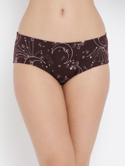 

Clovia Women Brown Printed Period Briefs PN2986P06XL
