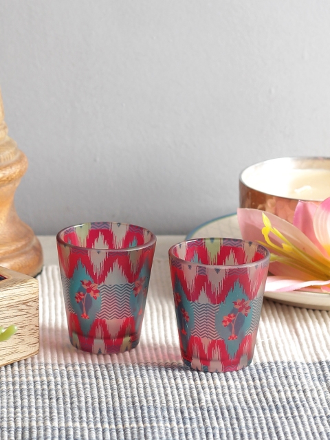 

India Circus by Krsnaa Mehta Set of 2 Multicoloured Shot Glasses, Multi