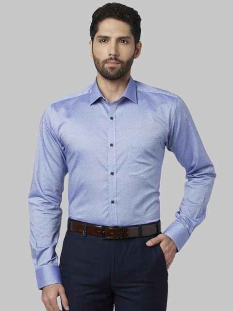 

Park Avenue Men Blue Slim Fit Self Design Formal Shirt