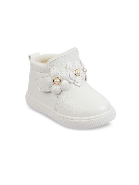 

Kittens Girls White Solid Mid-Top Flat Boots