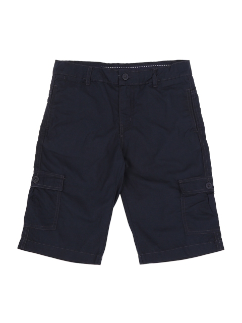 

Pantaloons Junior Boys Navy Blue Solid Regular Fit Cargo Shorts