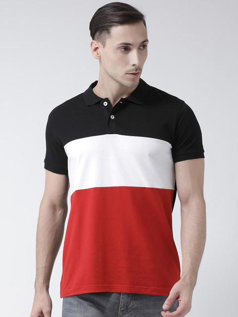 

Club York Men Red Colourblocked Polo Collar T-shirt