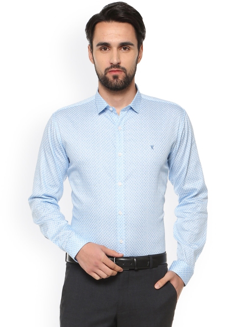 

V Dot Men Blue Slim Fit Printed Formal Shirt