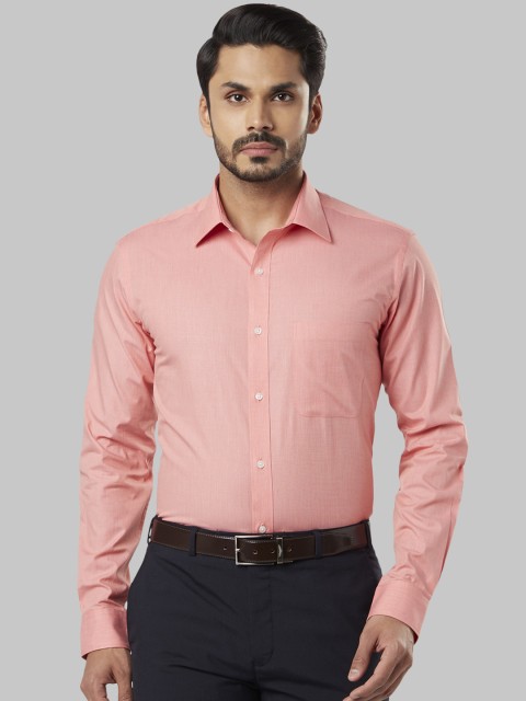 

Raymond Men Coral Pink Slim Fit Solid Formal Shirt