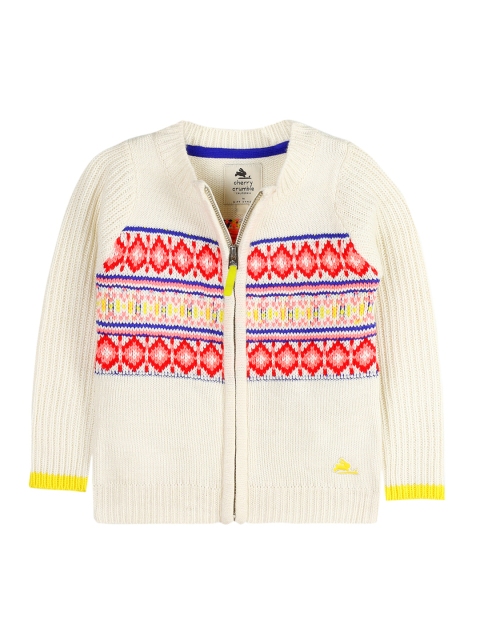 

Cherry Crumble Boys Off-White Self-Design Sweater